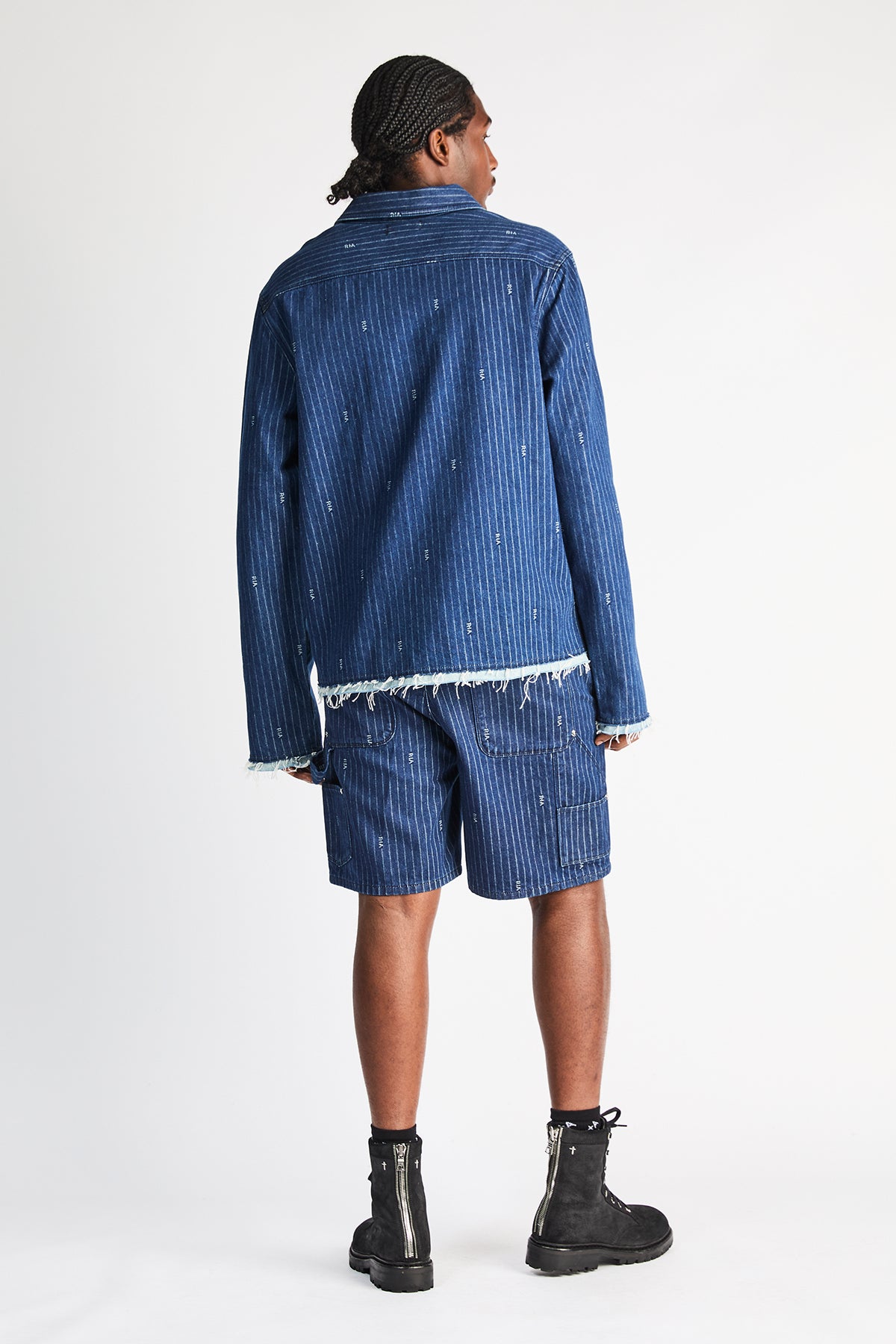 DANTE CARPENTER DENIM SHORT | BLUE PINSTRIPE RTA