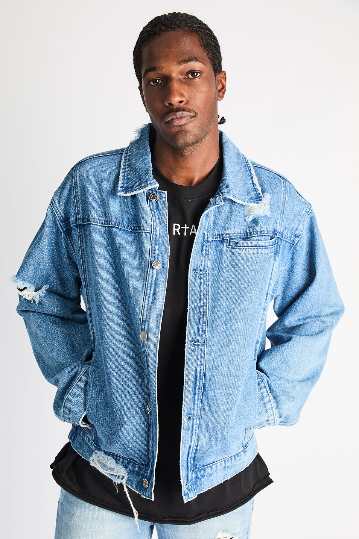 VALENTIANO DENIM JACKET | GLACIER BLUE