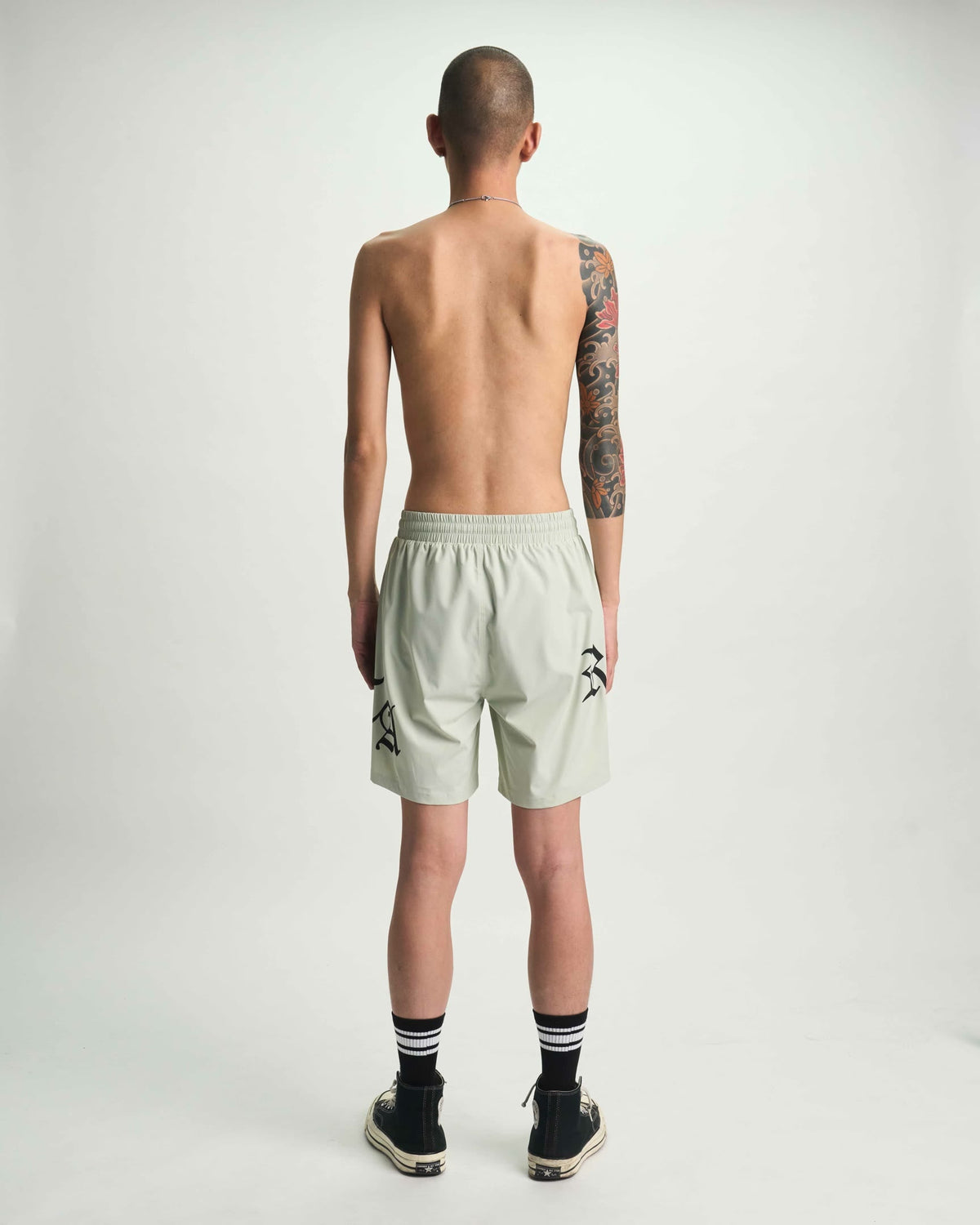 MARK SWIM TRUNK | LIGHT TEAL OLD ENGLISH RTA