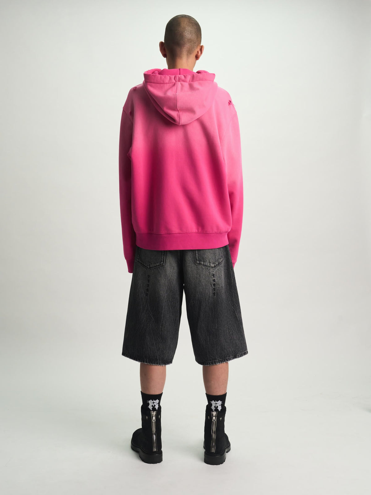 DION DISTRESSED HOODIE | VINTAGE FUCHSIA