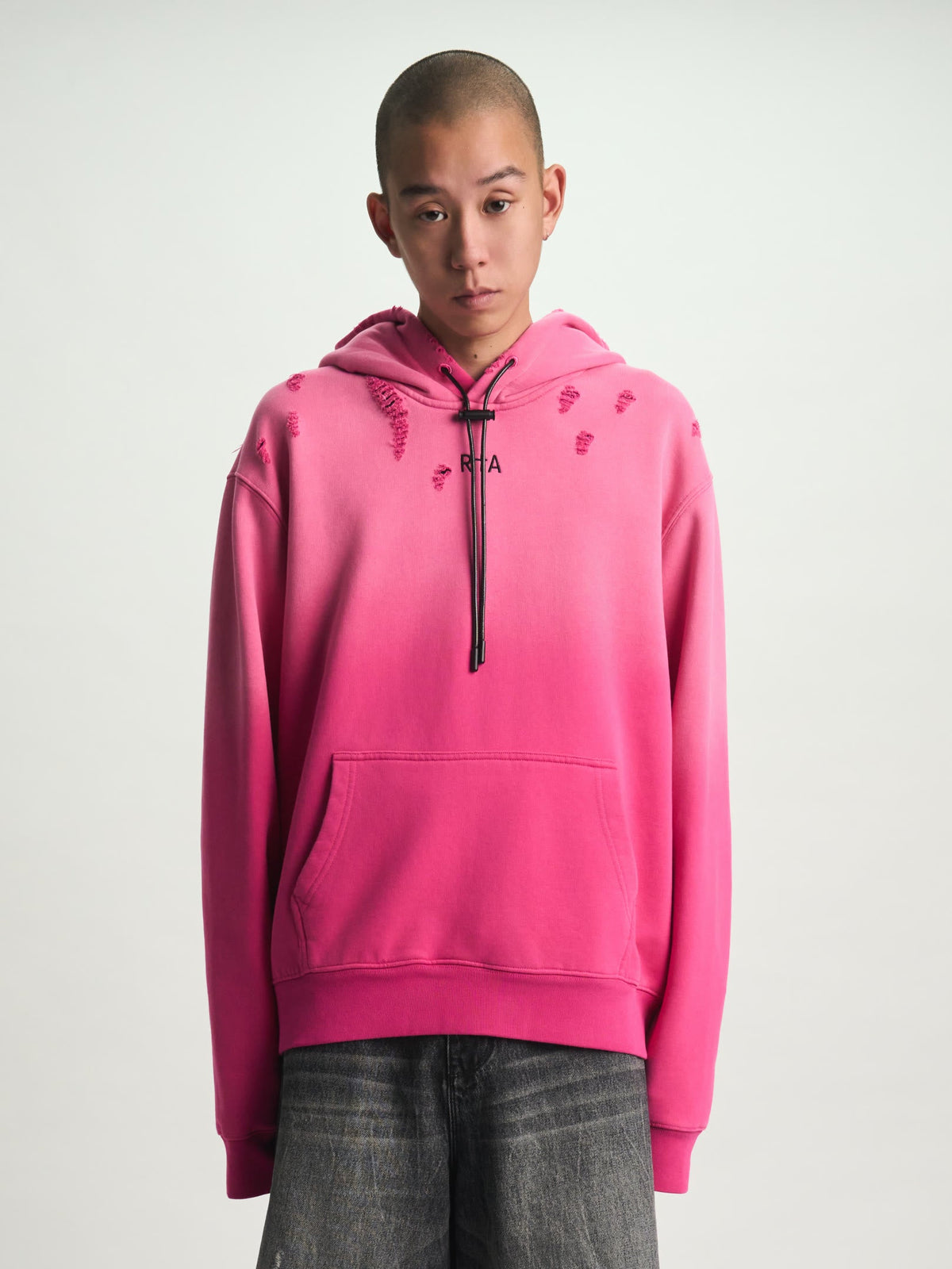 DION DISTRESSED HOODIE | VINTAGE FUCHSIA