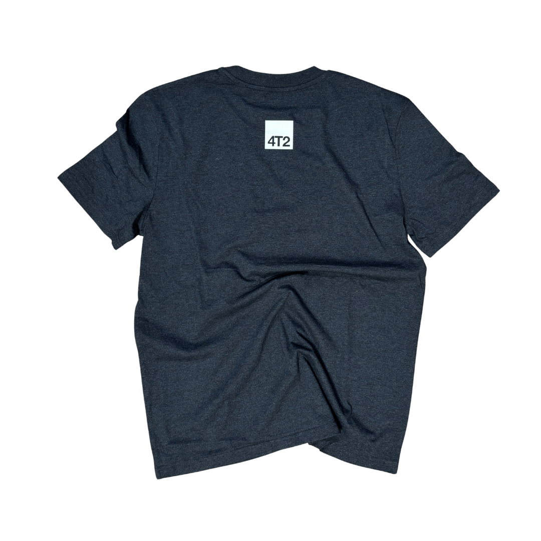 tee, running is ugly, charcoal.