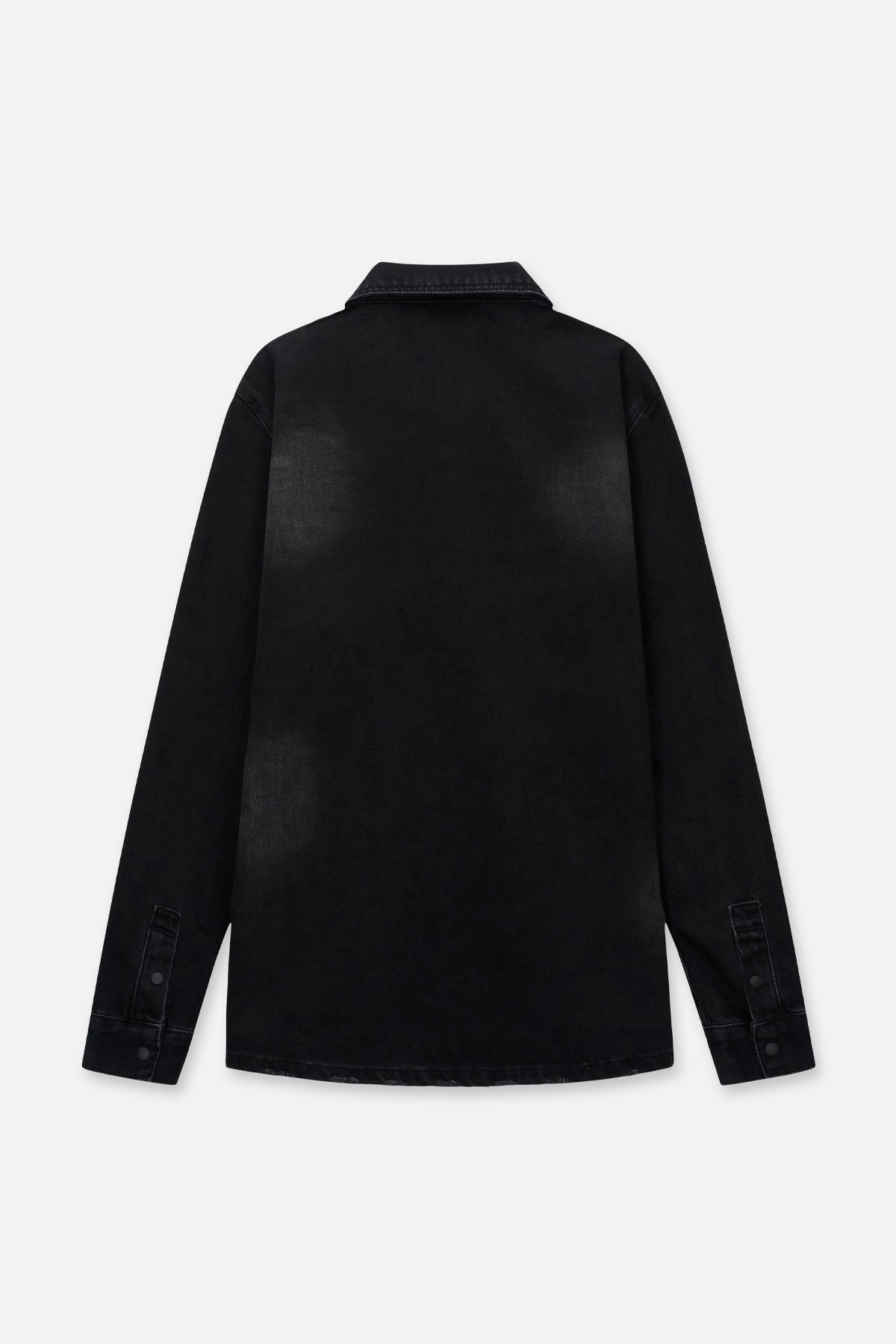 SAMSON SHIRT | BLACK FADED DISTRESSED