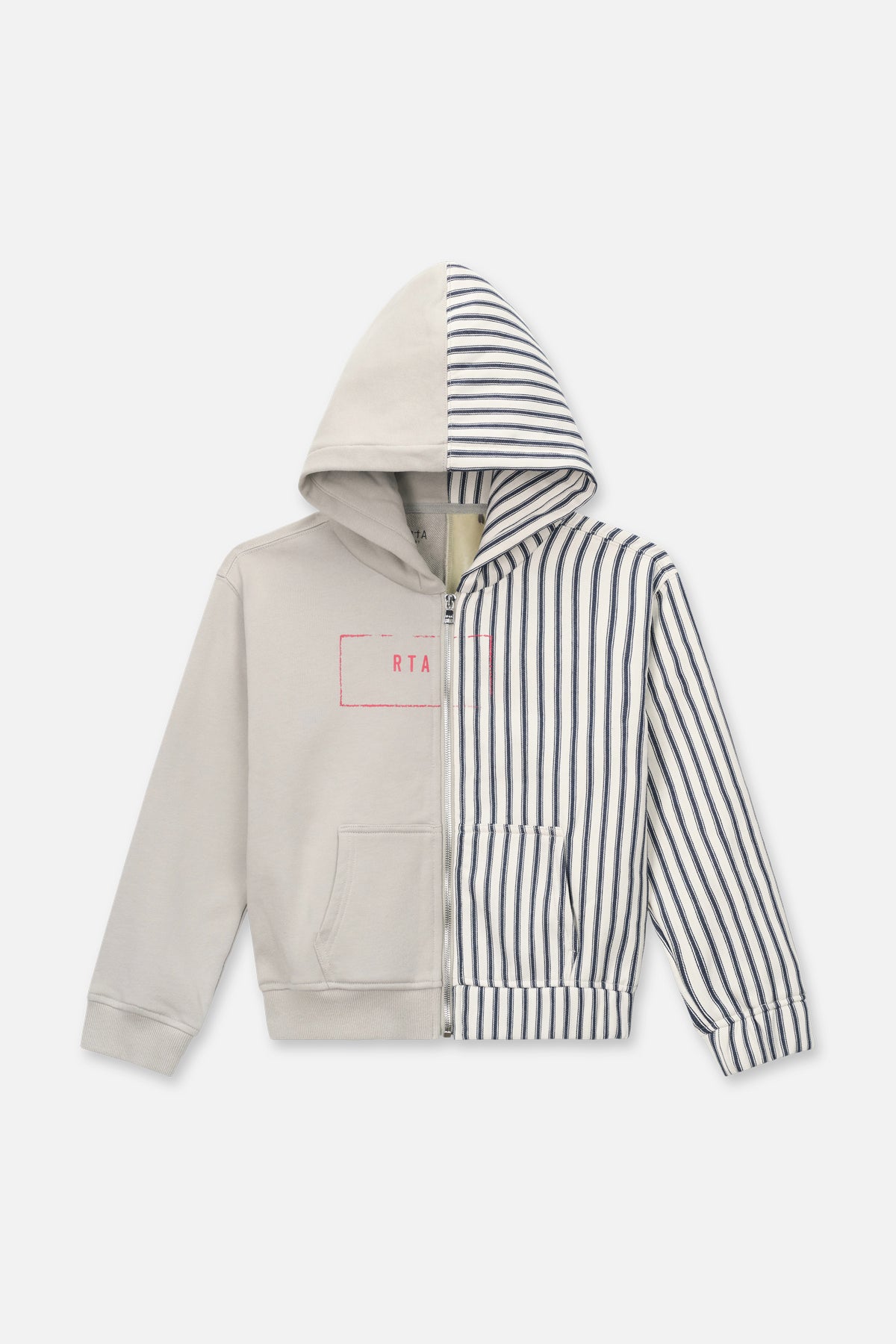 KIDS RIOR HALF HALF ZIP UP HOODIE | GREY STRIPE COMBO