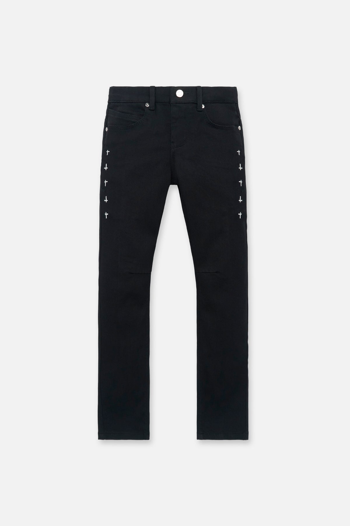 KIDS CARLO BACK DART SKINNY JEAN | BLACK MULTI CROSS