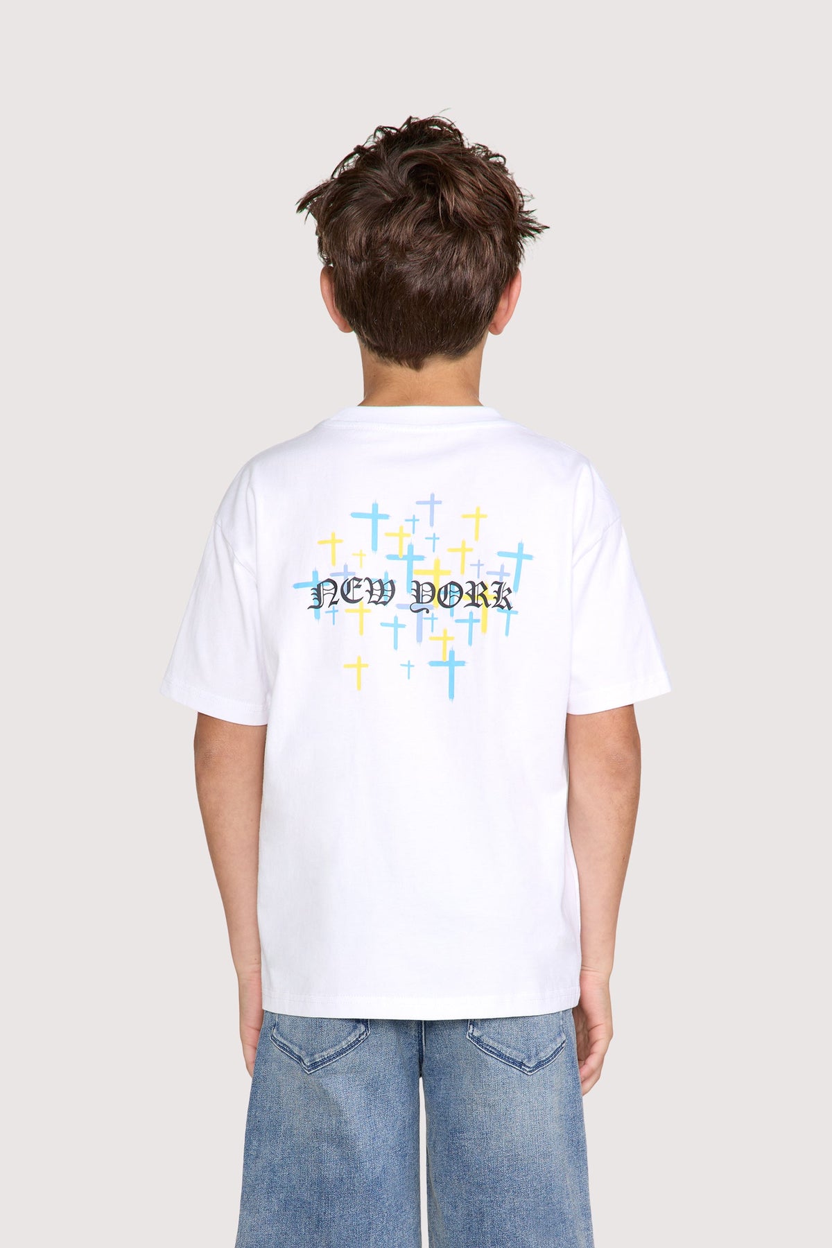 KIDS LAWSON SHORT SLEEVE TEE | WHITE OLD ENGLISH NY