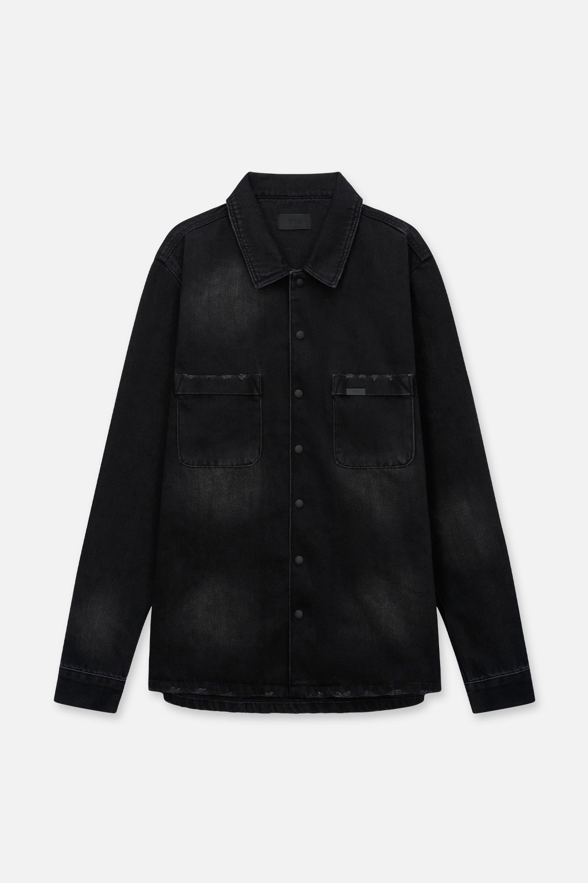 SAMSON SHIRT | BLACK FADED DISTRESSED
