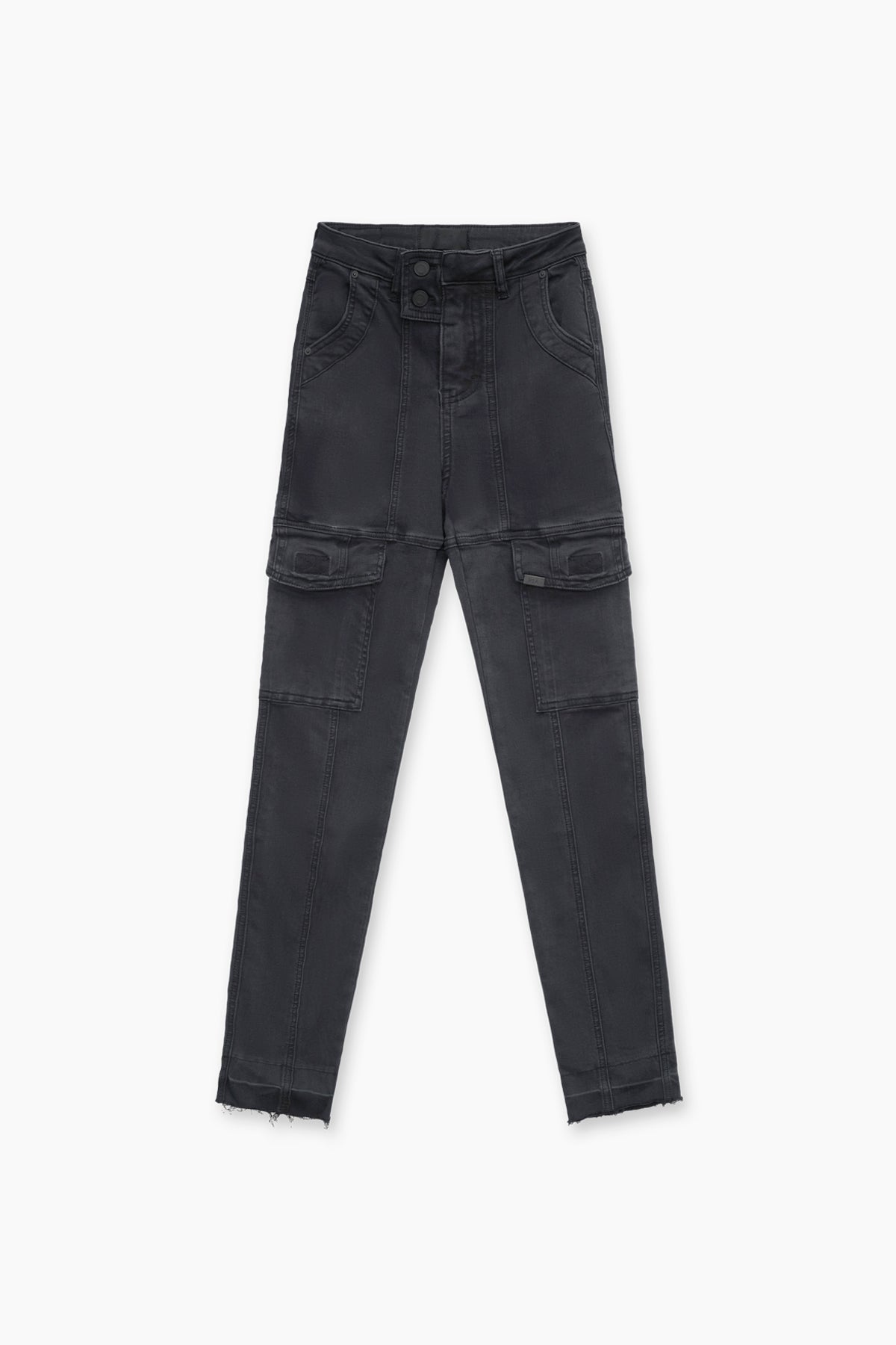 EVA DENIM SLIM CARGO | DENIM CHARCOAL