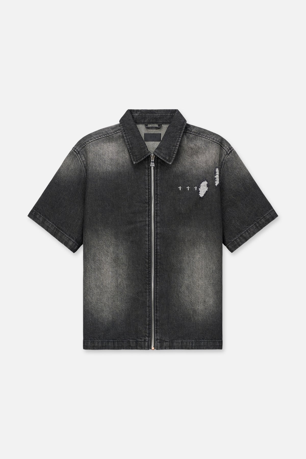 ZENO ZIP UP DENIM SHIRT | FRAY NOIR
