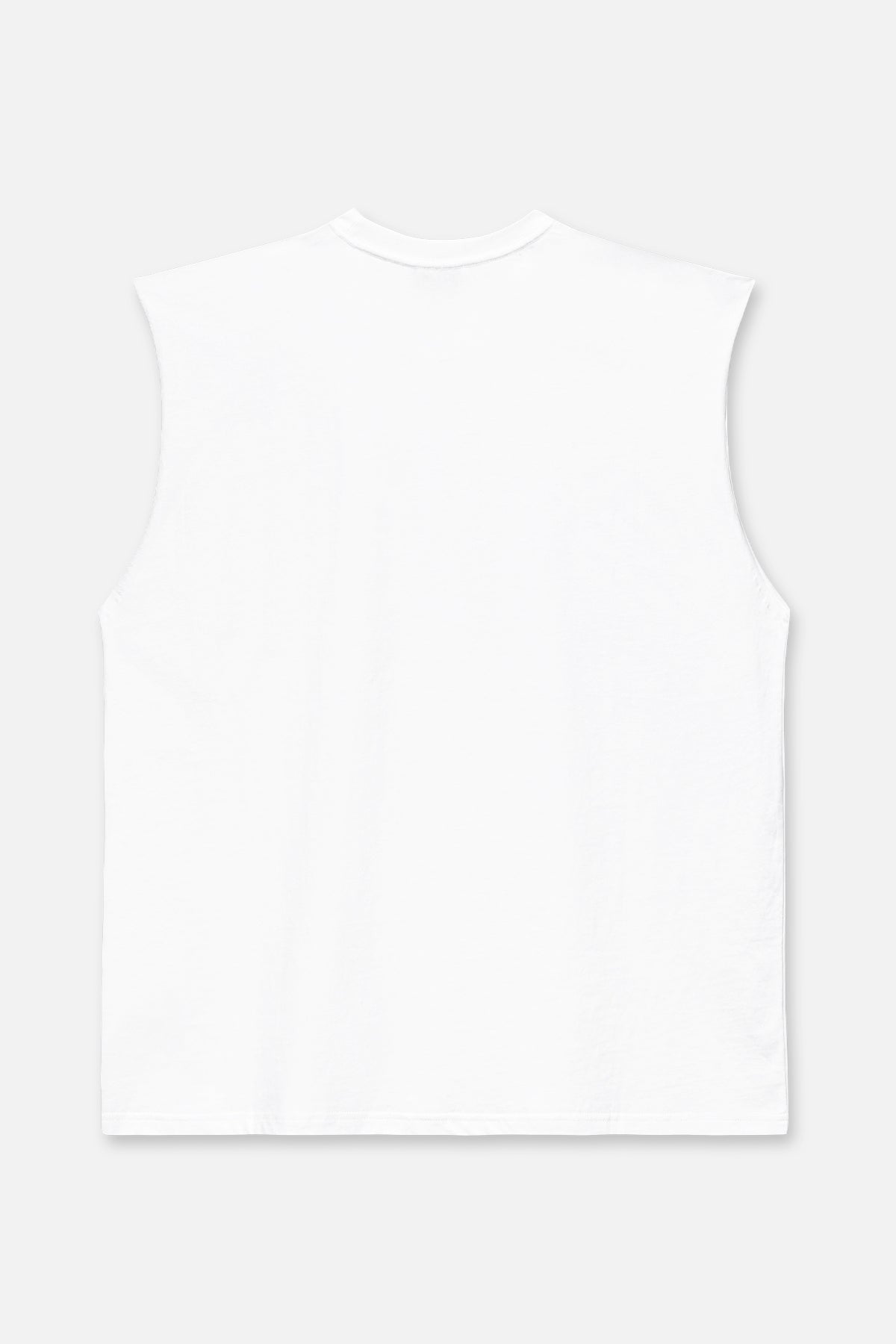 TERRY MUSCLE TEE | WHITE CURSIVE