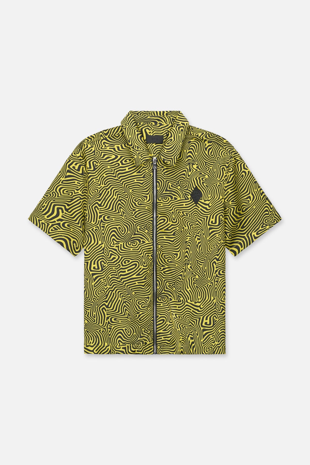 ZENO ZIP UP SHIRT | BLACK TOPOGRAPHY