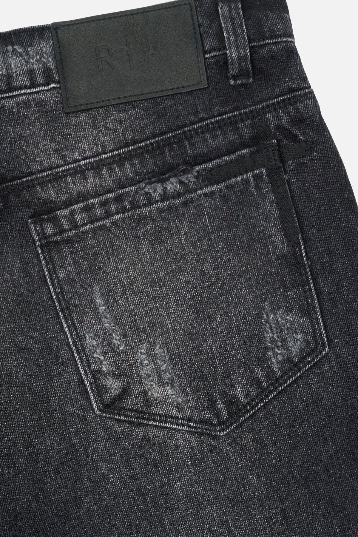 MAEL SLIM FLARE JEAN | GRAPHITE DESCENDING CROSS