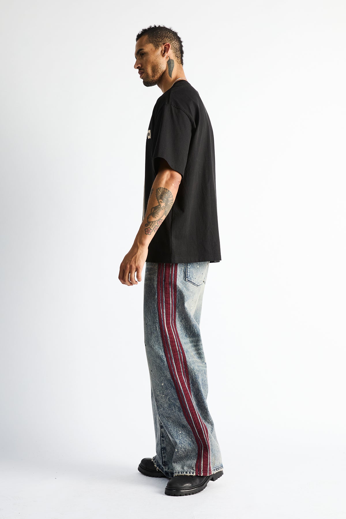 FRANCO WIDE LEG JEAN | MARINE PAINT STRIPE