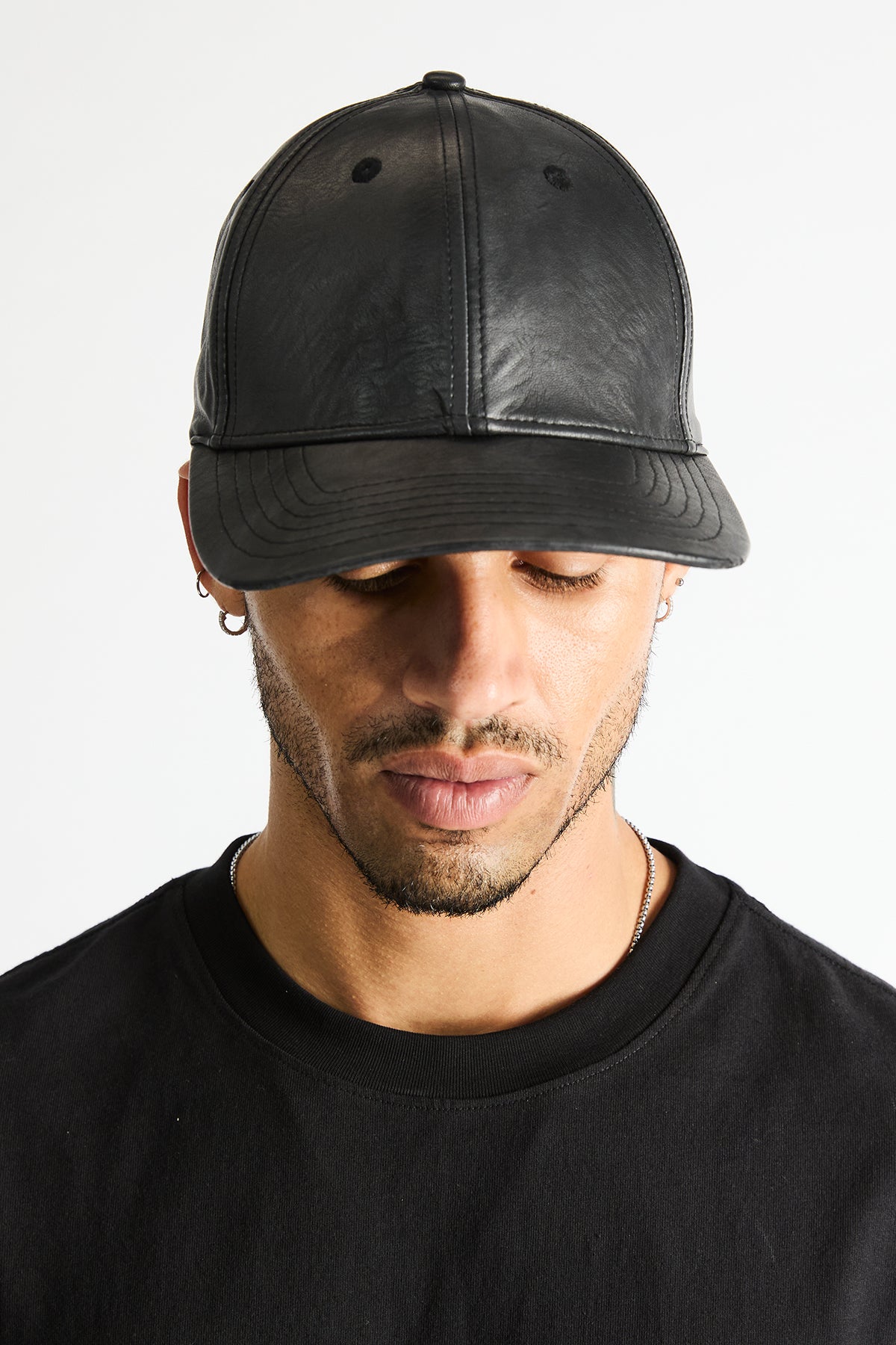 JACOB BASEBALL HAT WITH LEATHER STRAP AND BUCKLE | VINTAGE BLACK