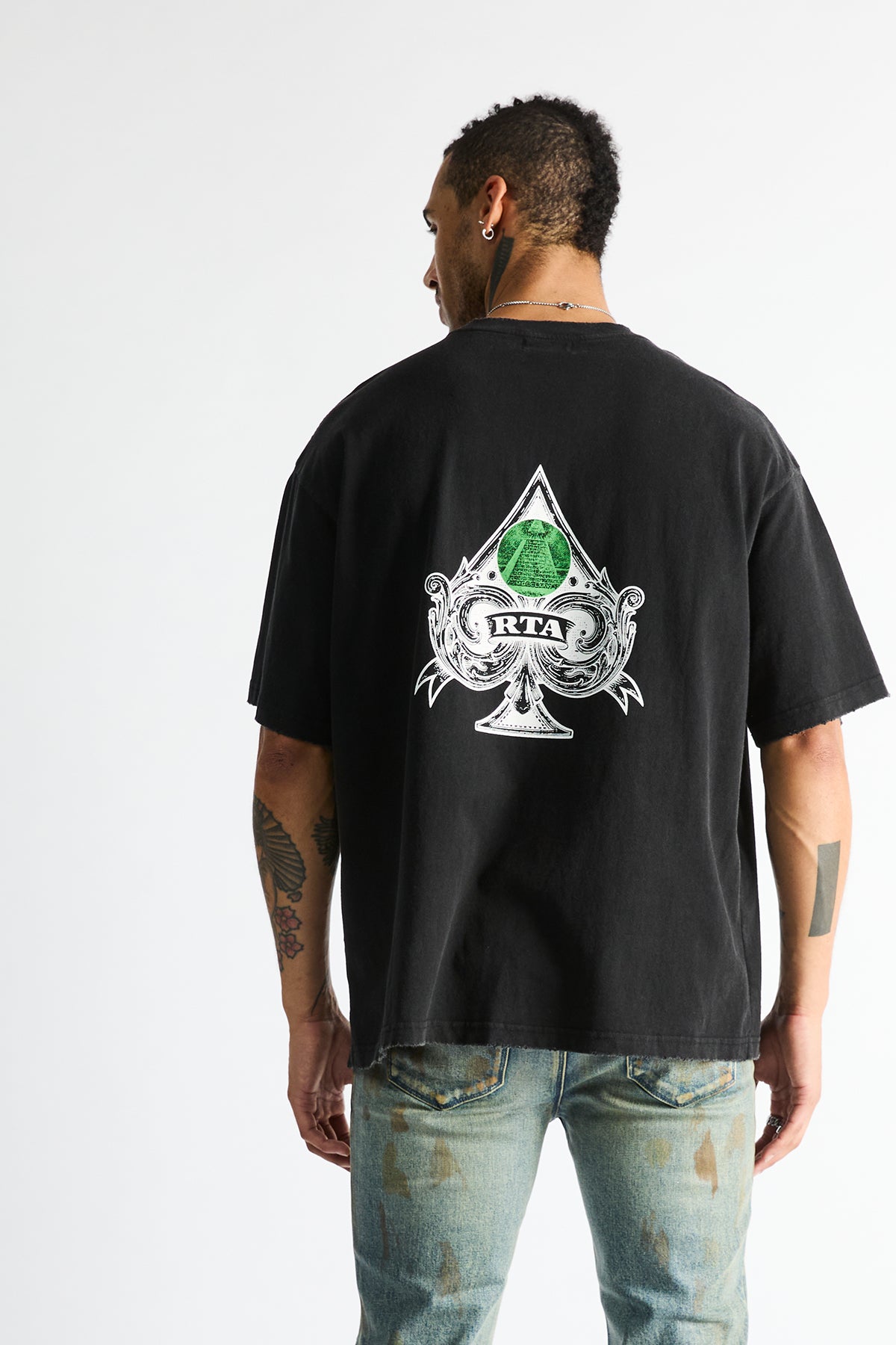 COLIN OVERSIZED TEE | VINTAGE BLACK SPADE