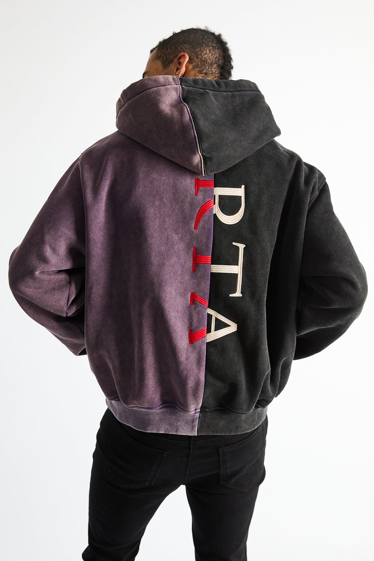 RIKO HALF ZIP UP | BLACK DEEP PURPLE COMBO