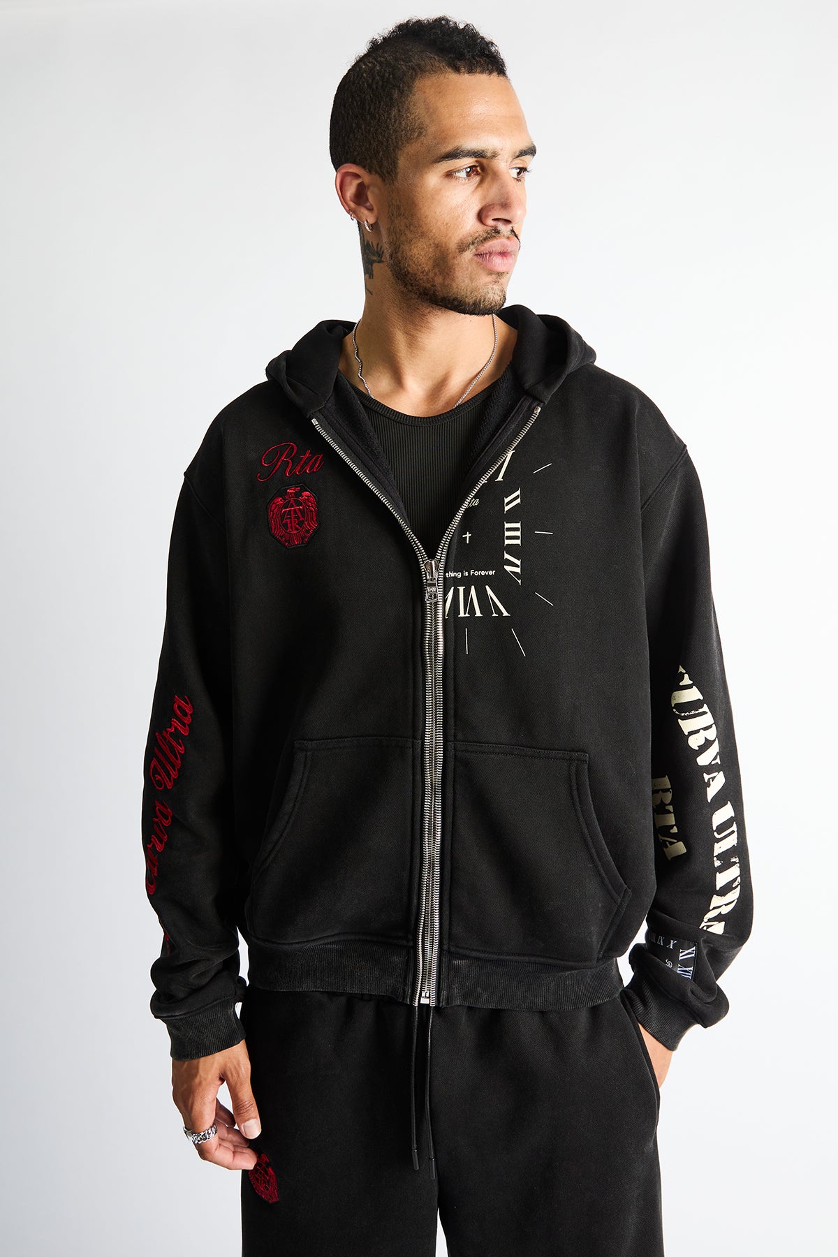 RIKO HALF ZIP UP | VINTAGE BLACK COMBO
