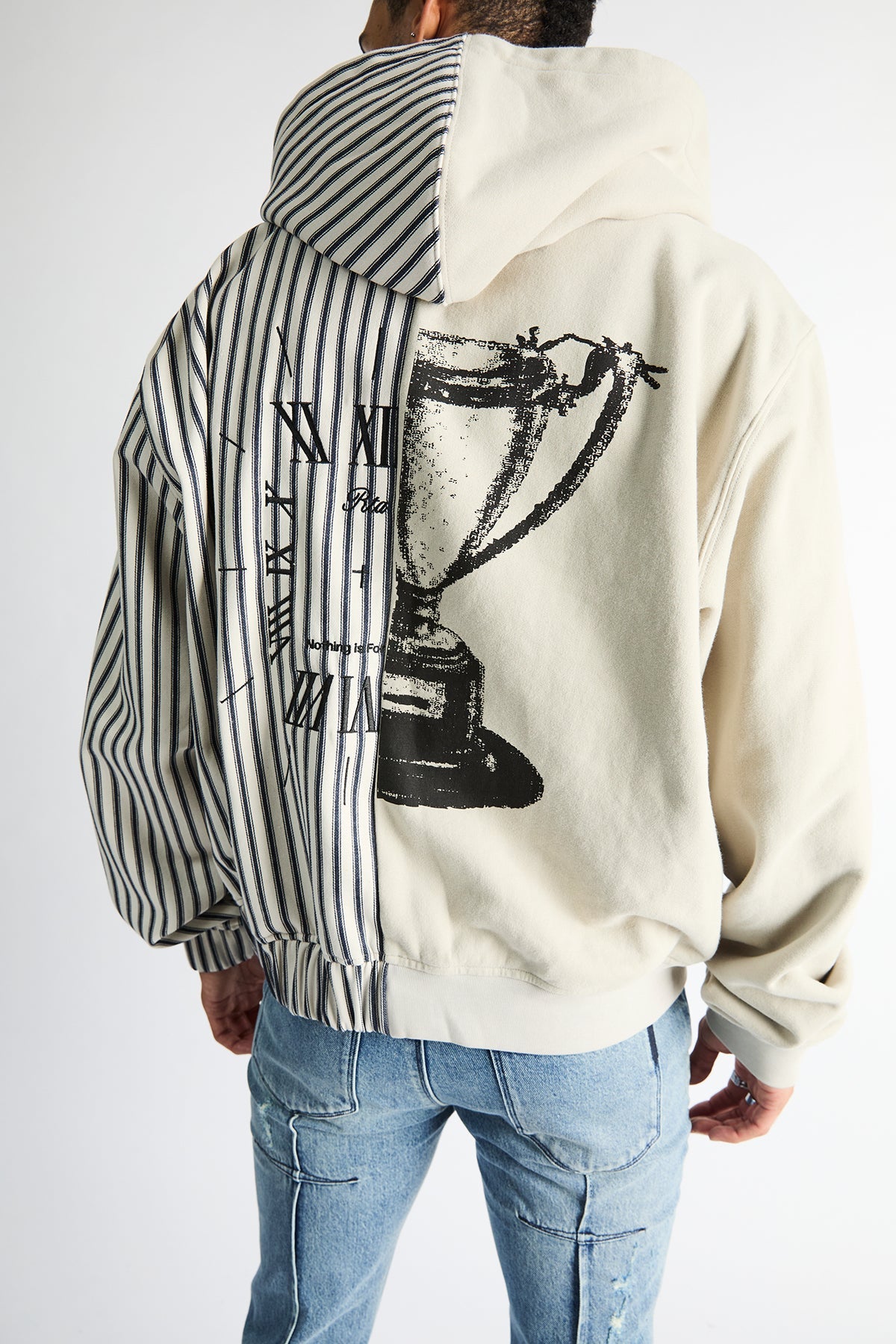 RIKO HALF ZIP UP | GREY STRIPE COMBO