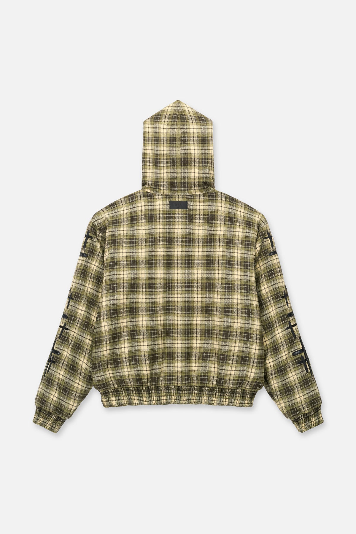 ELEN REVERSIBLE ZIP UP HOODIE | OLIVE PLAID COMBO
