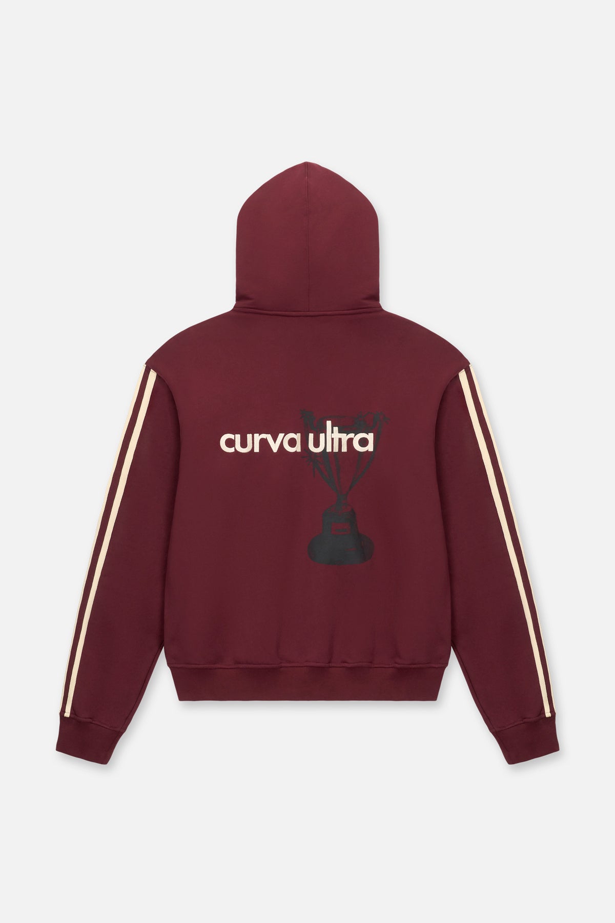 ZEV OVERSIZED ZIP HOODIE | BURGUNDY ULTRA STRIPES