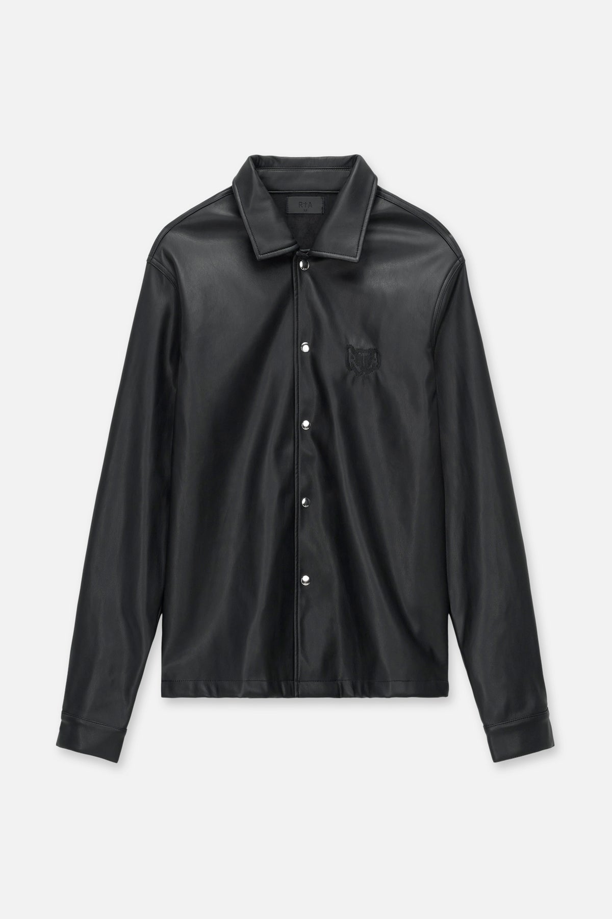 PARLAN FAUX LEATHER SHIRT | BLACK PIXELATED RTA