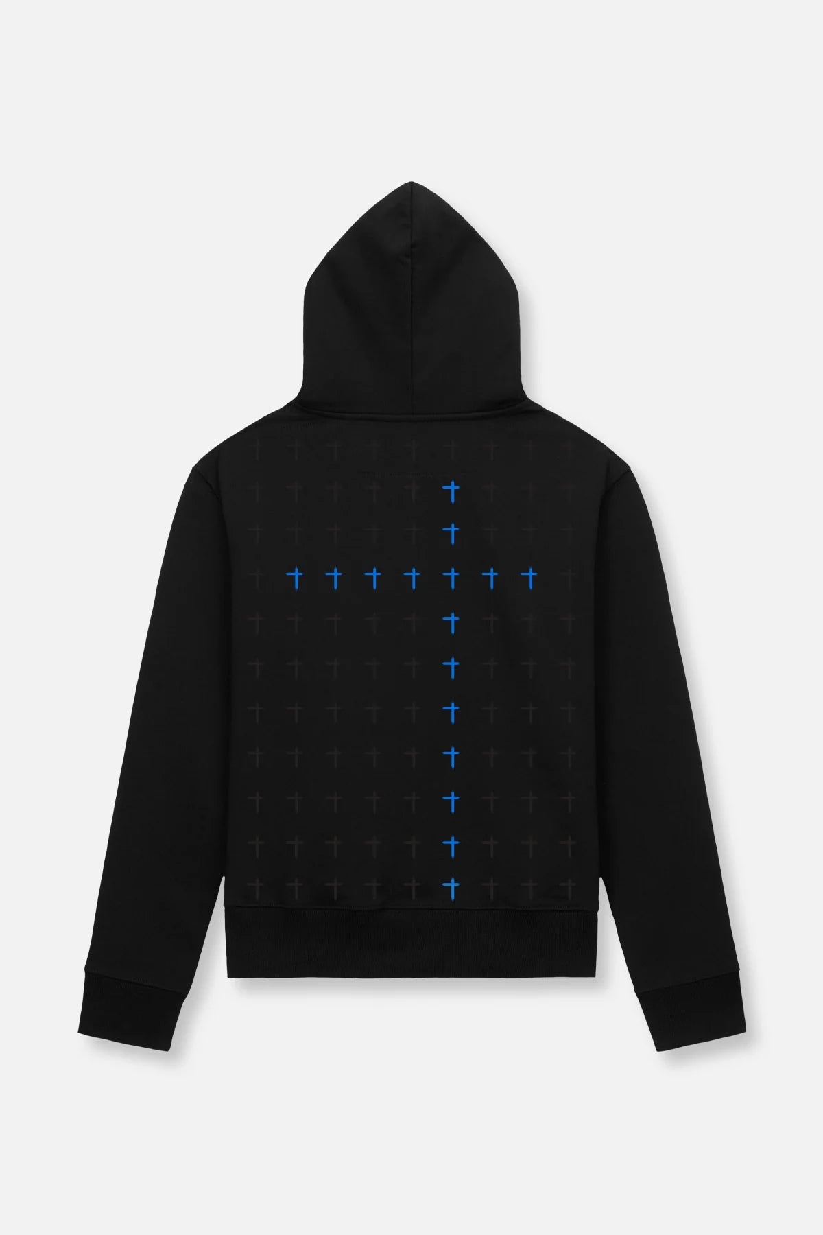 DION HOODIE | BLACK BLUE LONG CROSS
