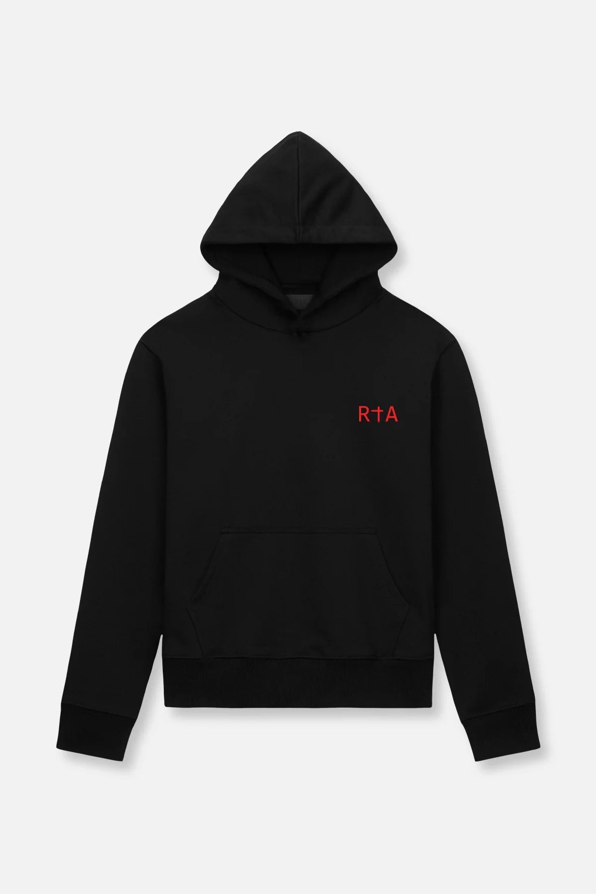 DION HOODIE | BLACK RED LONG CROSS