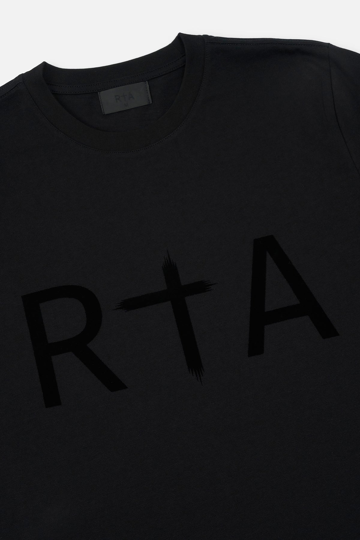 LIAM SHORT SLEEVE TEE | BLACK FLOCKED RTA