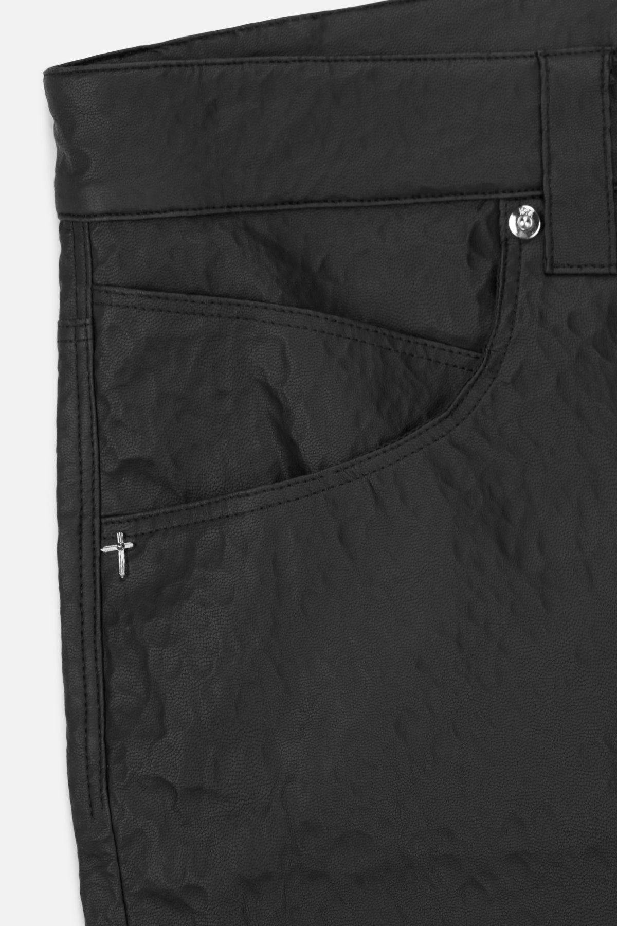 JAMIE FAUX LEATHER WIDE LEG PANT | BLACK