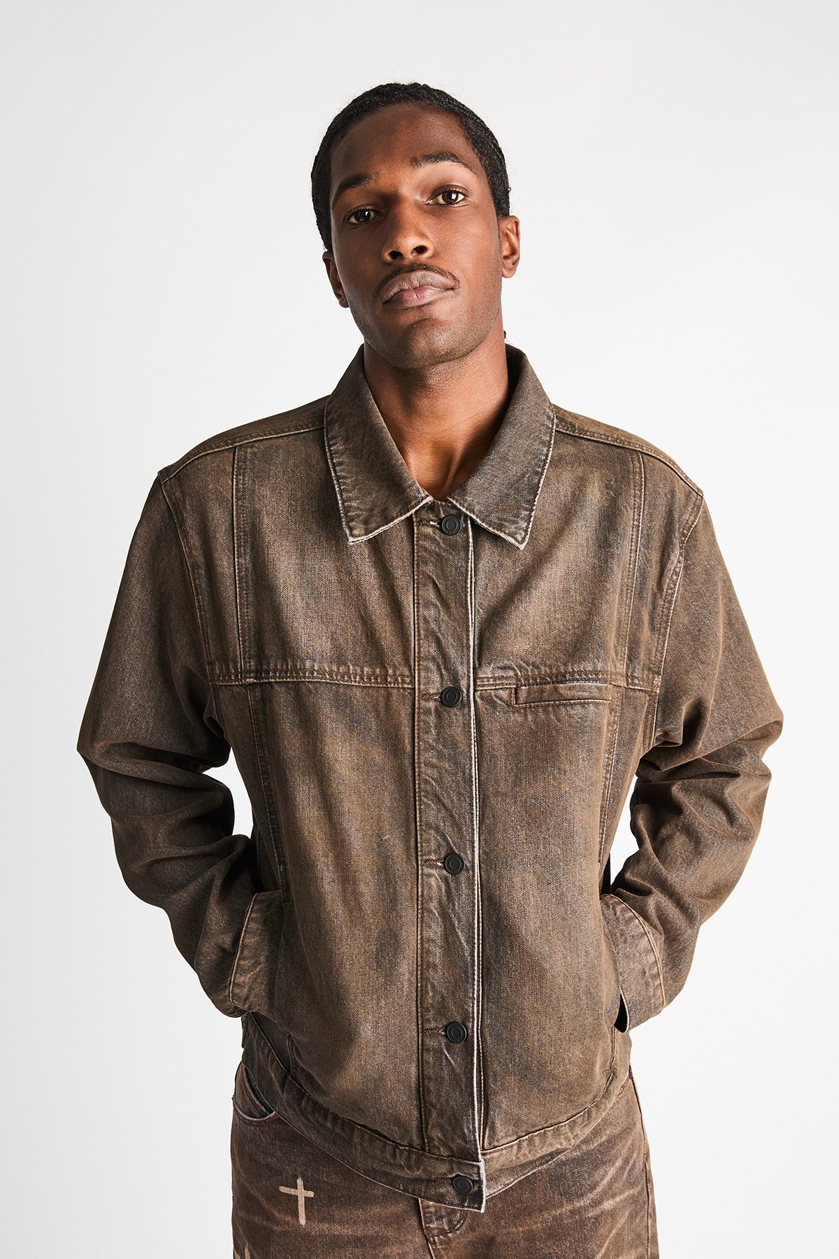 VALENTIANO DENIM JACKET | MOCHA DRIFT
