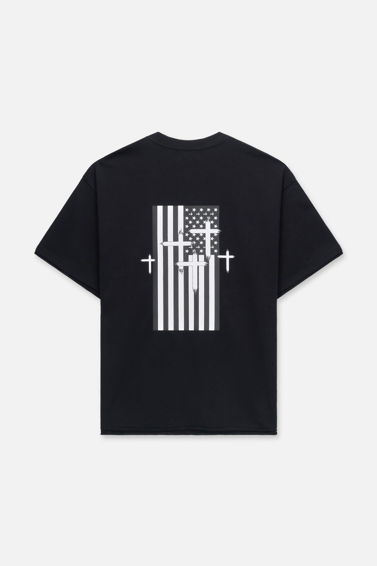 ELIAN DOUBLE LAYERED TEE | BLACK RTA FLAG