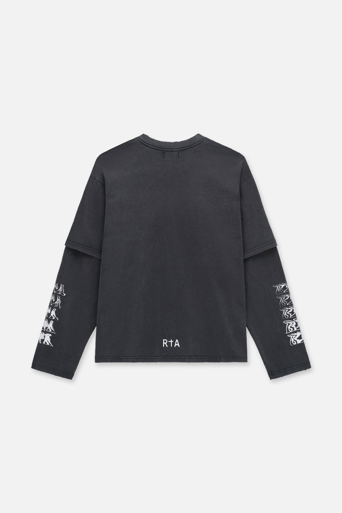 LORIS DOUBLE LAYERED LONG SLEEVE TEE | BLACK SMOKY RTA