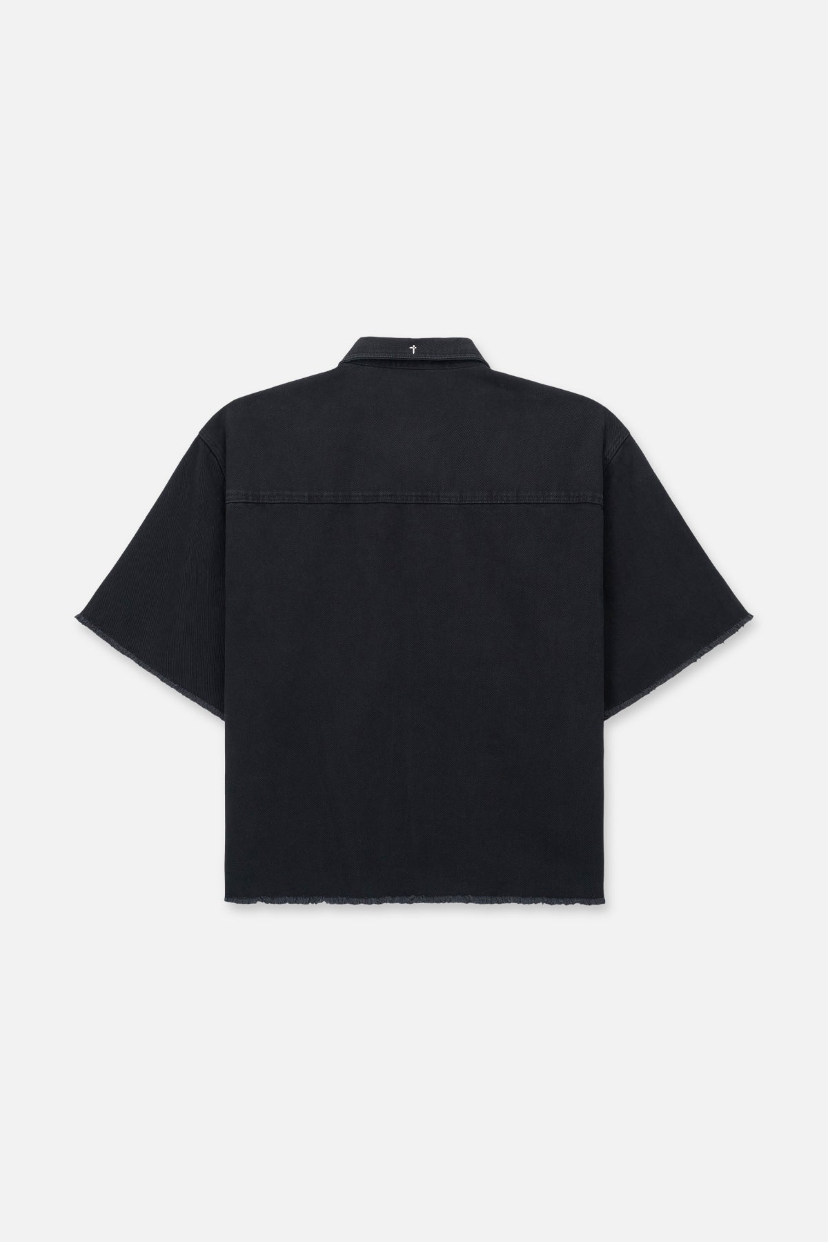 LUCIANO CROPPED DENIM SHIRT | WASHED BLACK