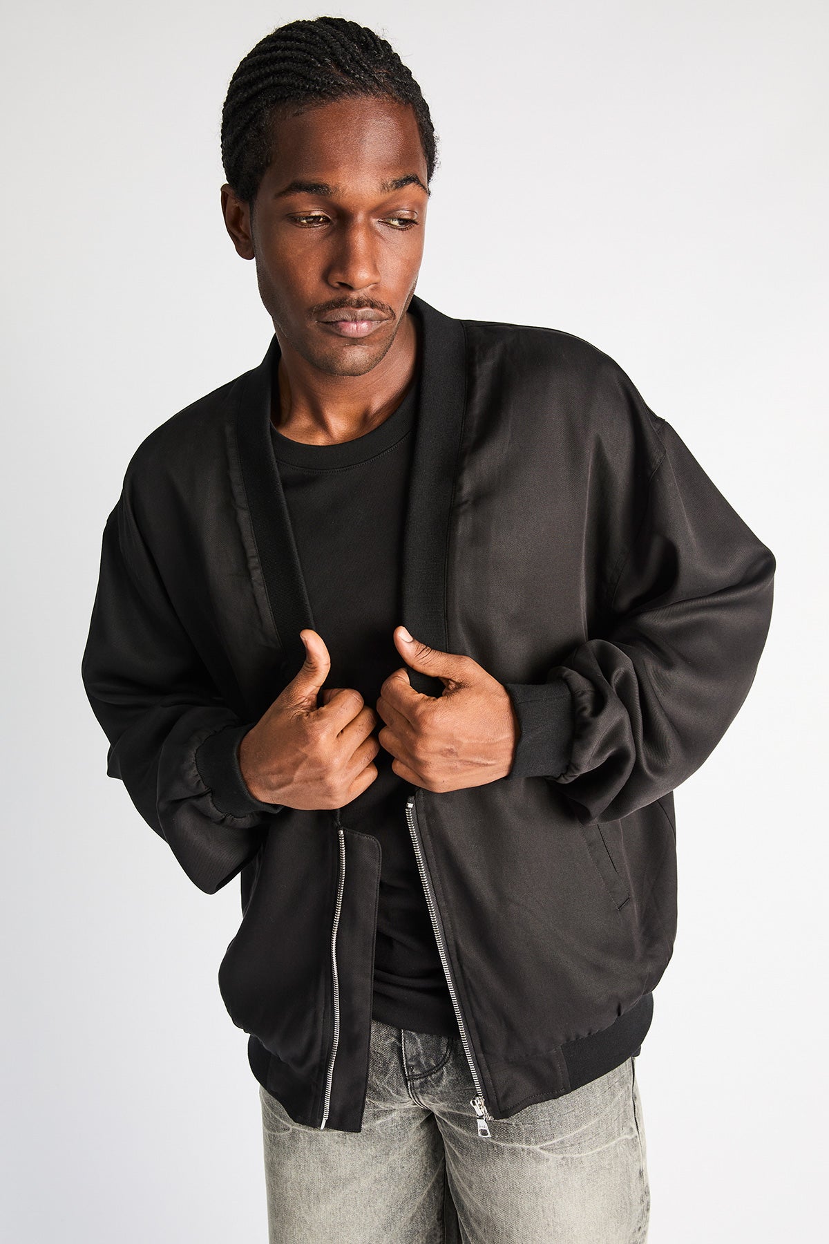 LEONARD BOMBER JACKET | BLACK AMERICAN FLAG