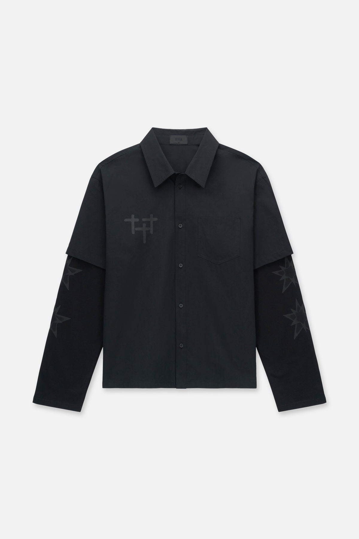 ERIK DOUBLE LAYERED SHIRT | BLACK CROSS STAR