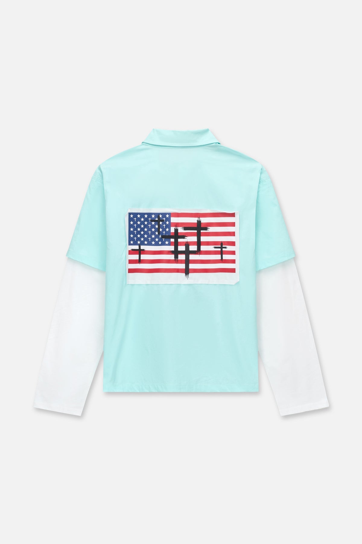 ERIK DOUBLE LAYERED SHIRT | BLUE LIGHT RTA FLAG