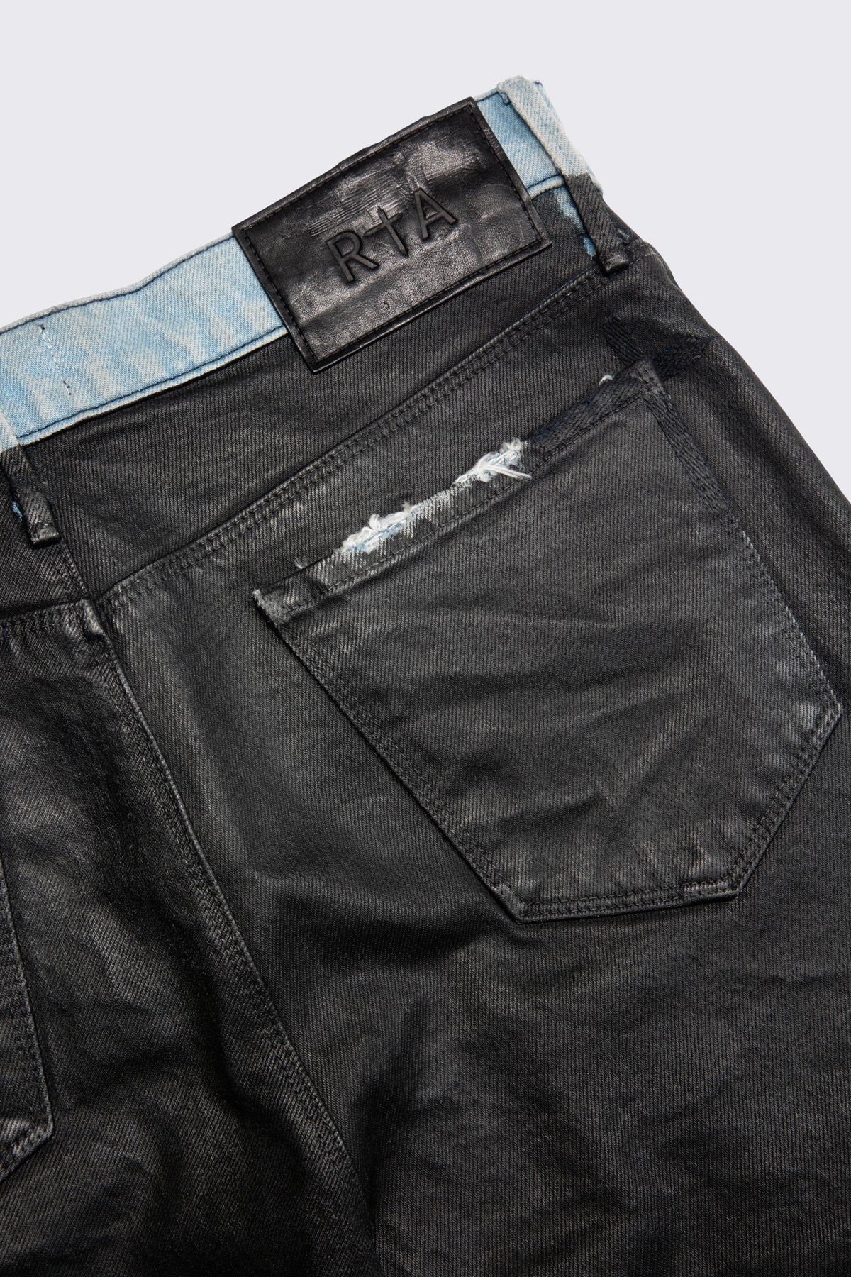 BRYANT RIPPED SKINNY JEAN | BLACK WAX COATED