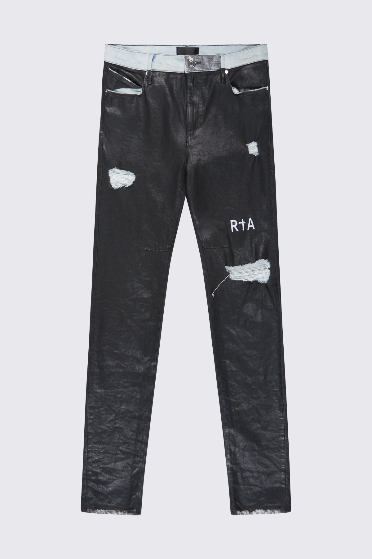 BRYANT RIPPED SKINNY JEAN | BLACK WAX COATED