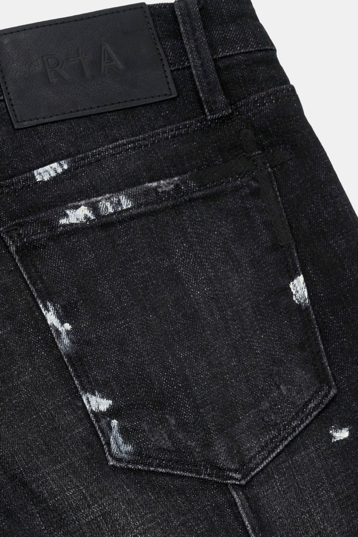 CLAYTON RIPPED JEAN | DISTRESSED CHARCOAL PAINT SPLATTER