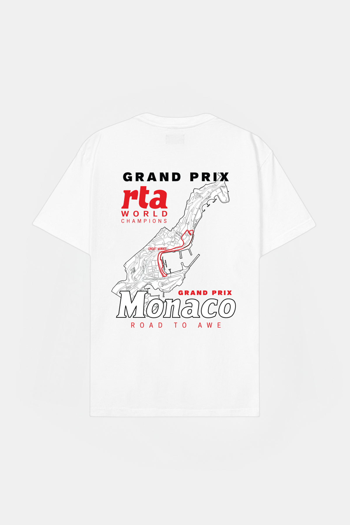 COLIN OVERSIZED SHORT SLEEVE TEE | WHITE MONACO CIRCUIT