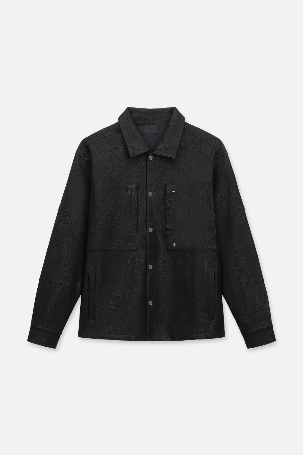 FISHER FAUX LEATHER JACKET | BLACK