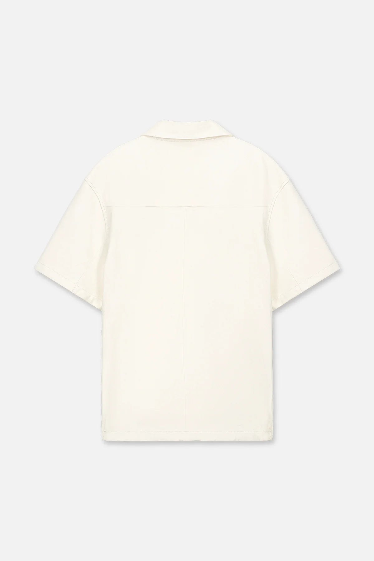 LEATHER SHORT SLEEVE SHIRT | WHITE