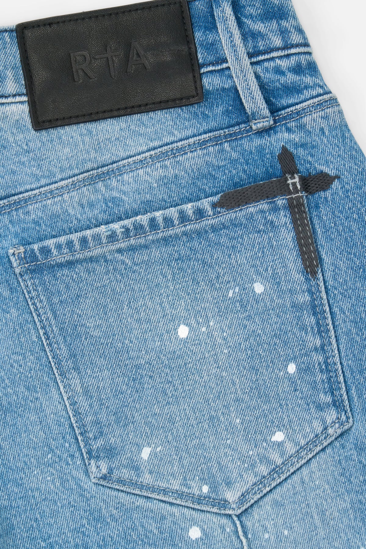 CLAYTON SKINNY JEAN | MEDIUM BLUE PAINTED