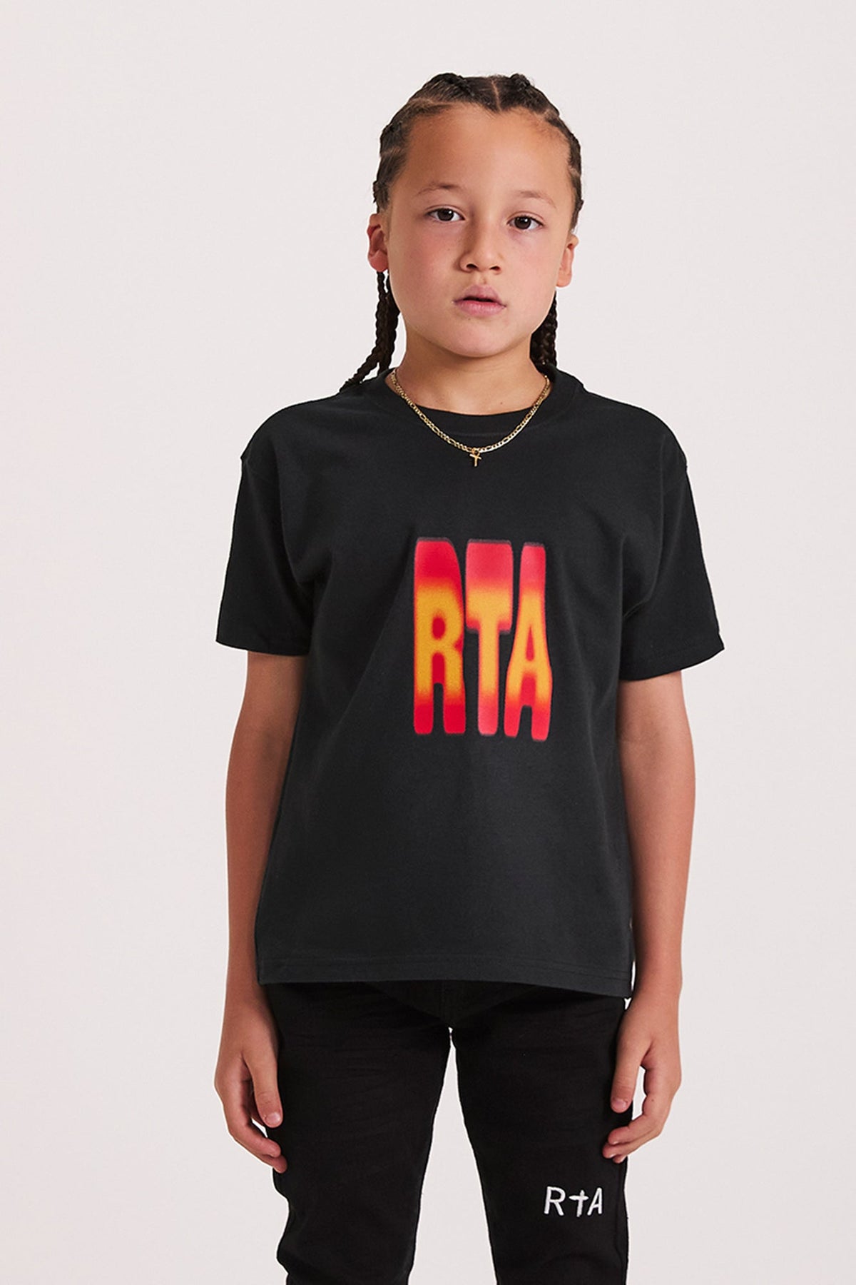 KIDS EDSON SHORT SLEEVE TEE | BLACK PARADISE FLAME