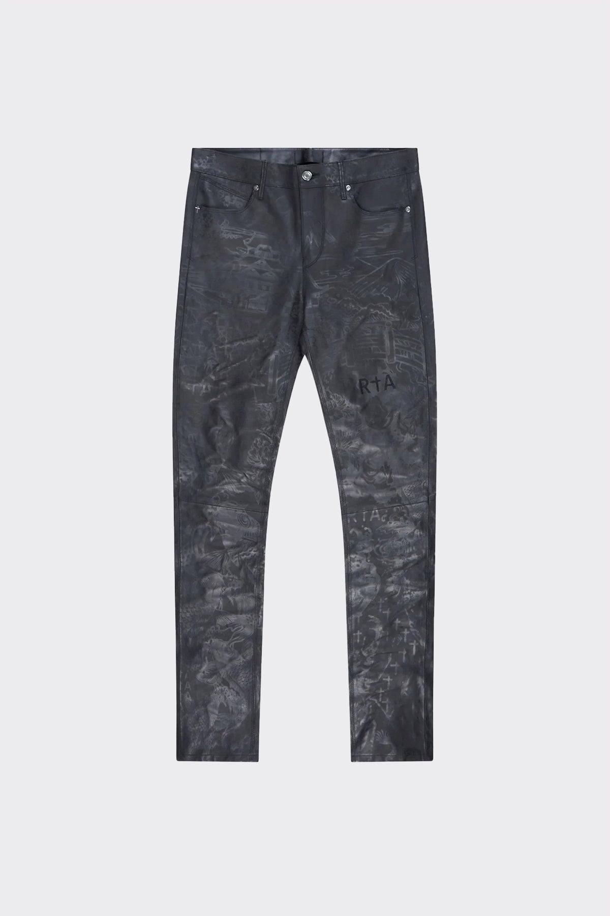 AKIO LEATHER PANT | BLACK PORCELAIN