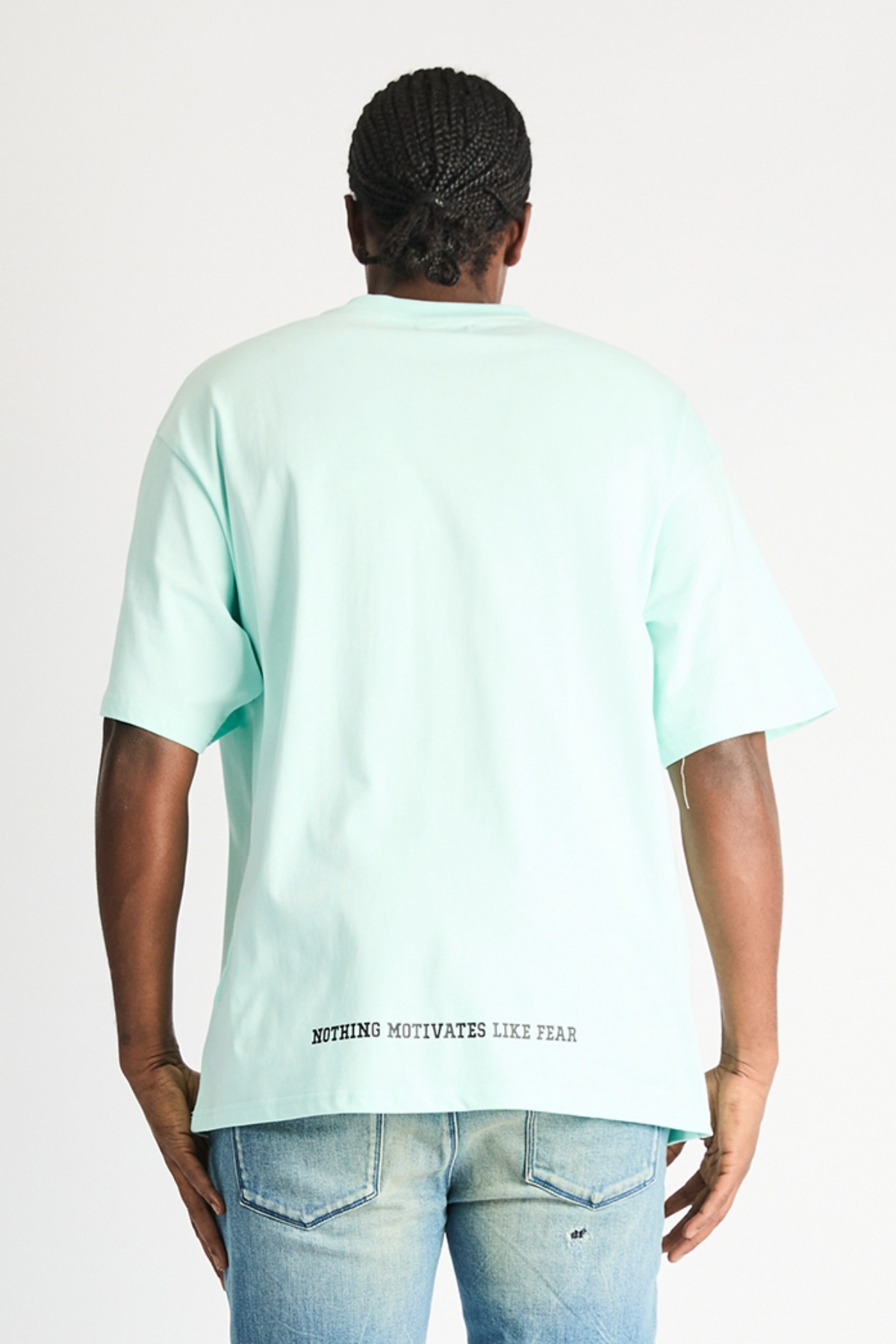 COLIN OVERSIZED SHORT SLEEVE TEE | TURQUOISE STACKED LOGO