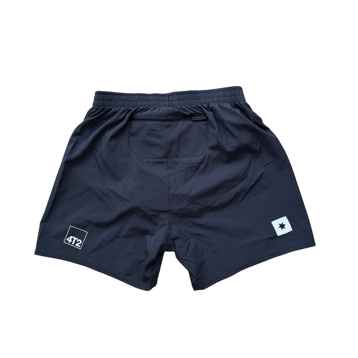 saysky mens zig zag 5" shorts, black.